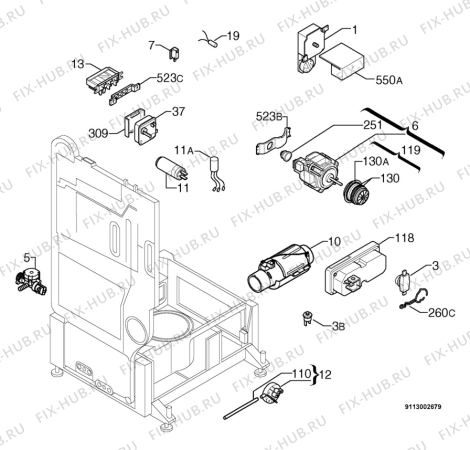 Взрыв-схема посудомоечной машины Zanussi DA6341 - Схема узла Electrical equipment 268